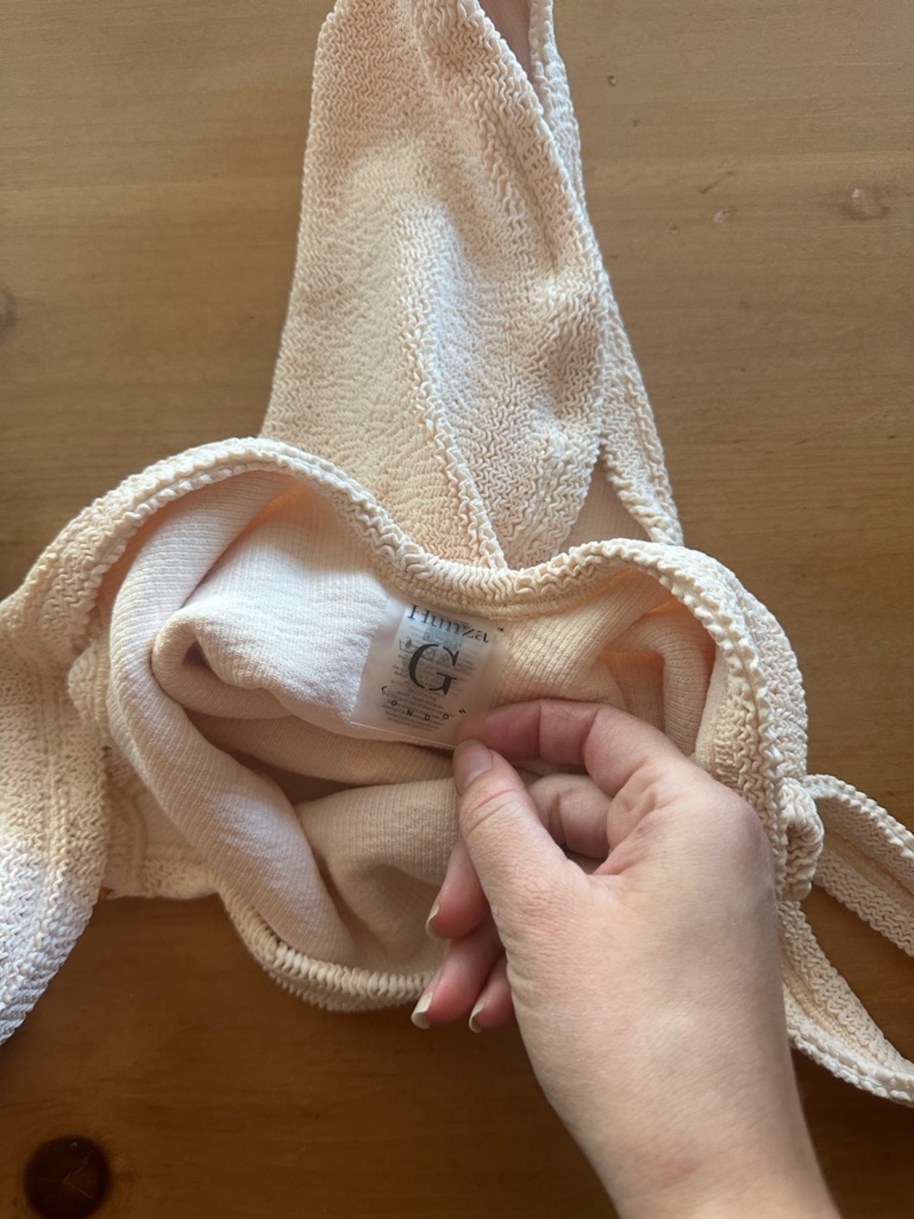Hunza G Cream Terry One-Piece Swimsuit - Picture 2 of 4